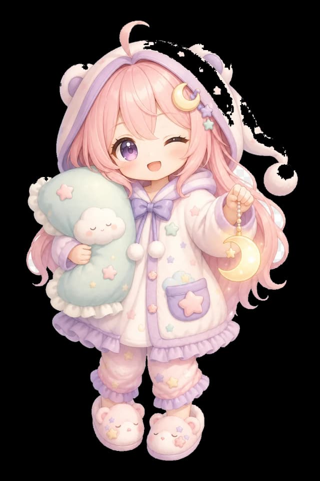 Cute anime dream guide footer mascot